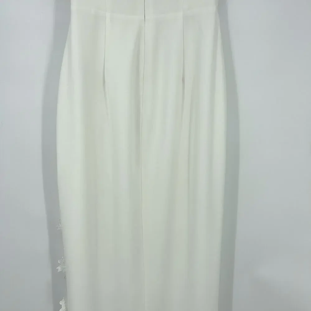 Elegant White Strapless Maxi Dress - Picture 12 of 16